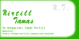 mirtill tamas business card